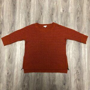 Garnet Hill Women's Size Small Sweater Lambs Wool Angora Rabbit Hair Rust Zipper